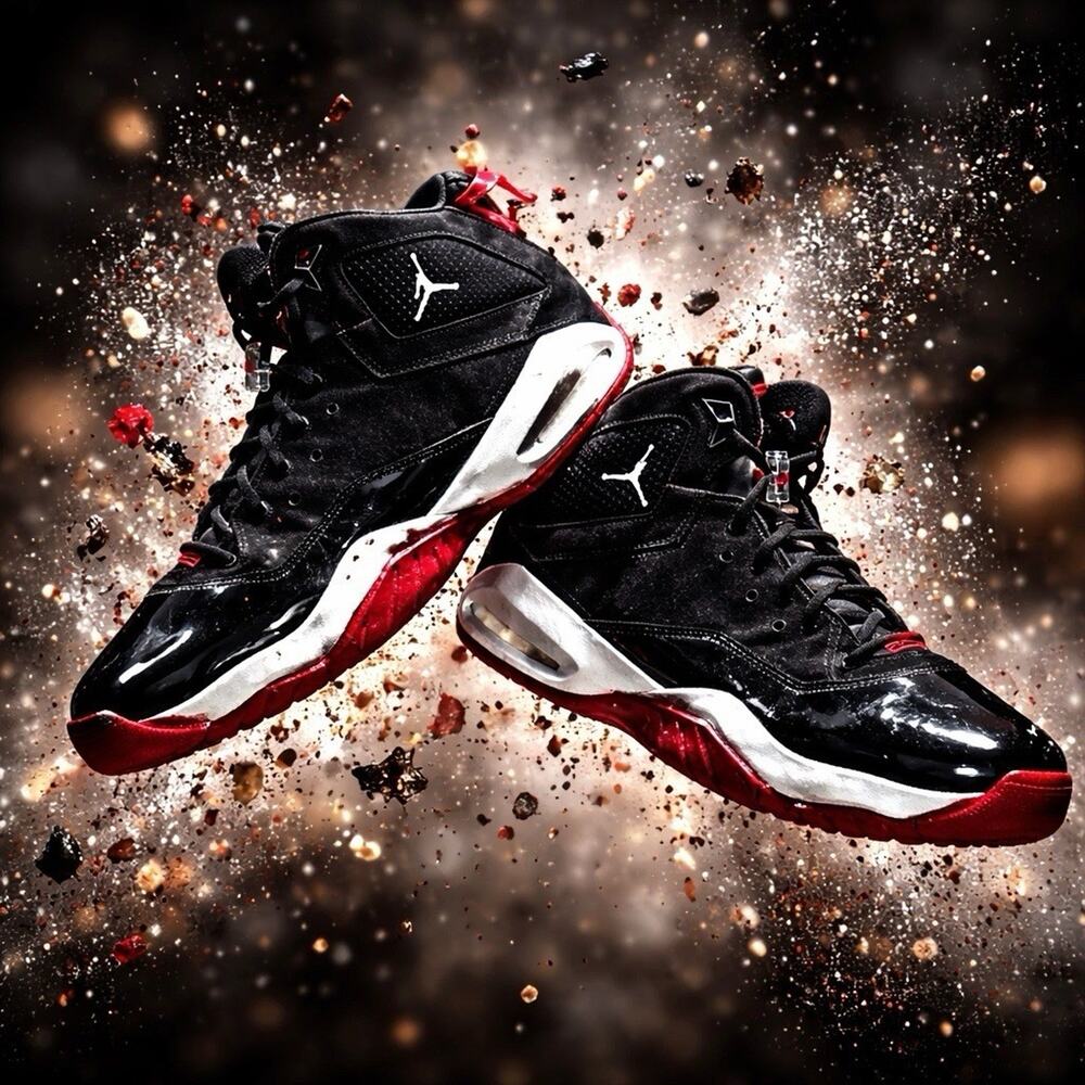 Nike Air Jordan B'Loyal Bred Basketball Shoes Black Gym Red Size 13 315317-026